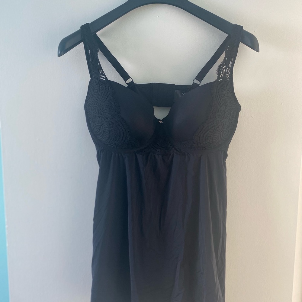Ashley Graham women’s moulded cup baby doll top 1X